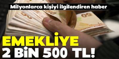 Emekli vatandaşları sevindirecek haber! 2500 TL ikramiye ödeniyor!