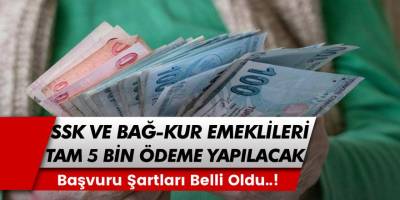Milyonlarca SSK, SGK ve Bağ-Kur Emeklilerine Tam 5 Bin TL Ödeme Yapılacağı Duyuruldu!