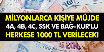 SSK Bağ-Kur'lu ve 4A, 4B, 4C, farketmiyor! Yeni yardım paketi müjdesi geldi! Her ay düzenli 1.000 TL ödeme yapılacak!