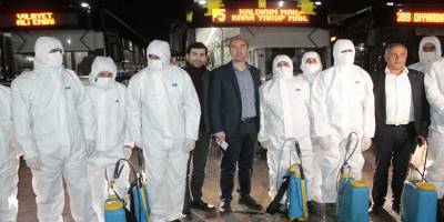 Havalimanı ve toplu taşıma araçları Diyarbakır’da dezenfekte edildi