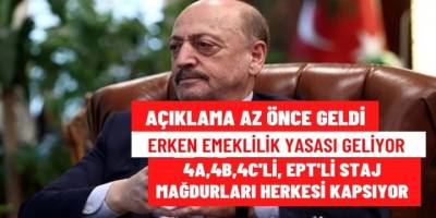 Az önce son dakika açıklama geldi! 4A 4B 4C'li ETP'li staj mağdurları dikkat: Müjde Erken emeklilik geliyor!