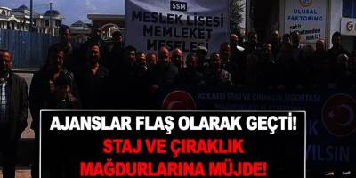 Ajanslar Son Dakika Geçti! Staj ve Çıraklık Sigortası Mağdurlarına müjdeli Haber geldi! O isim bu işi çözüyor!