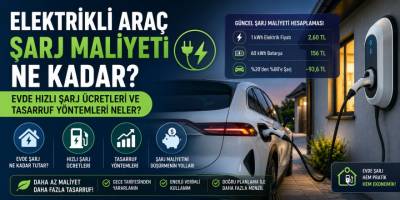 Elektrikli Araç Şarj Maliyeti Ne Kadar? Evde Hızlı Şarj Ücretleri ve Tasarruf Yöntemleri Neler?