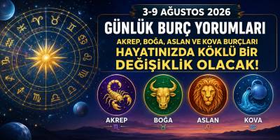 3-9 Ağustos 2026 Günlük Burç Yorumları: Akrep, Boğa, Aslan ve Kova Burçları Hayatınızda Köklü Bir Değişiklik Olacak!