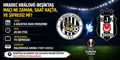 Hradec Králové-Beşiktaş maçı ne zaman, saat kaçta, hangi kanalda ve şifresiz mi? BJK Avrupa Ligi maçı şifresiz kanalda mı? Hradec Králové-Beşiktaş maçı şifresiz, HD canlı yayın