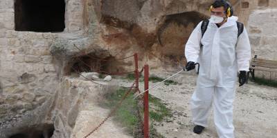 Kapadokya'da bulunan dünyadaki tek doğal gökdelen dezenfekte edildi