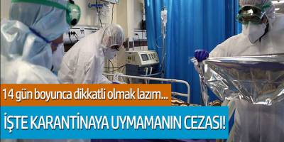 İşte Karantinaya Uymamanın Cezası! 14 Gün Boyunca Dikkatli Olmak Lazım...