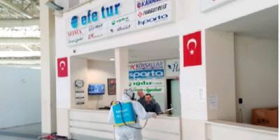 Manisa Büyükşehir Belediyesi Terminallerde dezenfekte çalışmaları devam ediyor