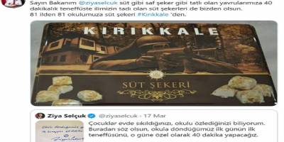 Bakan Selçuk’un teneffüs sözüne Kırıkkale’den destek