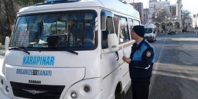 Adıyaman Belediyesi şehir içi minibüslerini denetledi