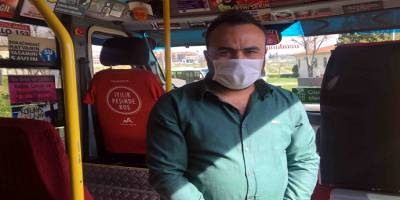 Minibüs şoföründen Yolcularına bin adet maske bin adet eldiven dağıttı
