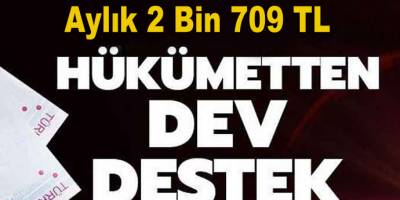 Hükümetten dev destek! Aylık 2 Bin 709 TL Devlet Desteği Şartları