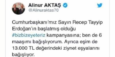 Başkan Aktaş 6 maaşını bağışladı