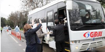 Gaziantep'te Başkan Şahin, Vali Gül ile işçi servislerini denetledi