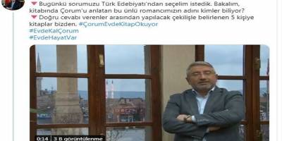 Çorum Belediye Başkanı Aşgın sosyal medyadan soruyor, kitap hediye ediyor