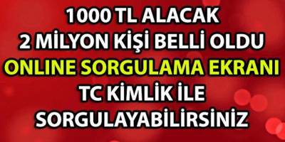 Büyük müjde 1.000'er TL destek alacak kişiler belli oldu