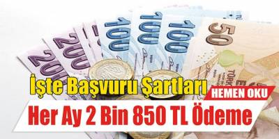 Beklenen büyük müjde geldi! 2 Bin 850 TL Ödeme