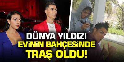 Cristiano Ronaldo evinin bahçesinde traş oldu!