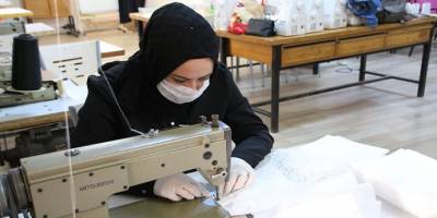 Balıkesir Kepsut'ta virüs için maske üretimi