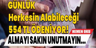 Günlük herkesin alabileceği 554 TL ödeniyor! Almayı sakın unutmayın...