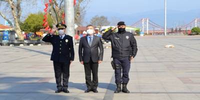 Bandırma ilçesinde Polis Haftası kutlamalarına korona virüs engeli