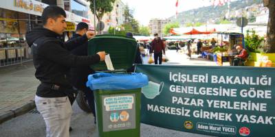 Alanya Belediyesi atık maske ve eldivene önlem alıyor