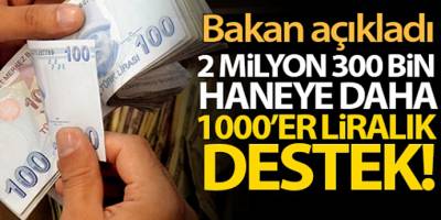 2 Milyon 300 Bin aileye büyük müjde! Ailelerin kapılarına kadar 1000 TL getirilecek
